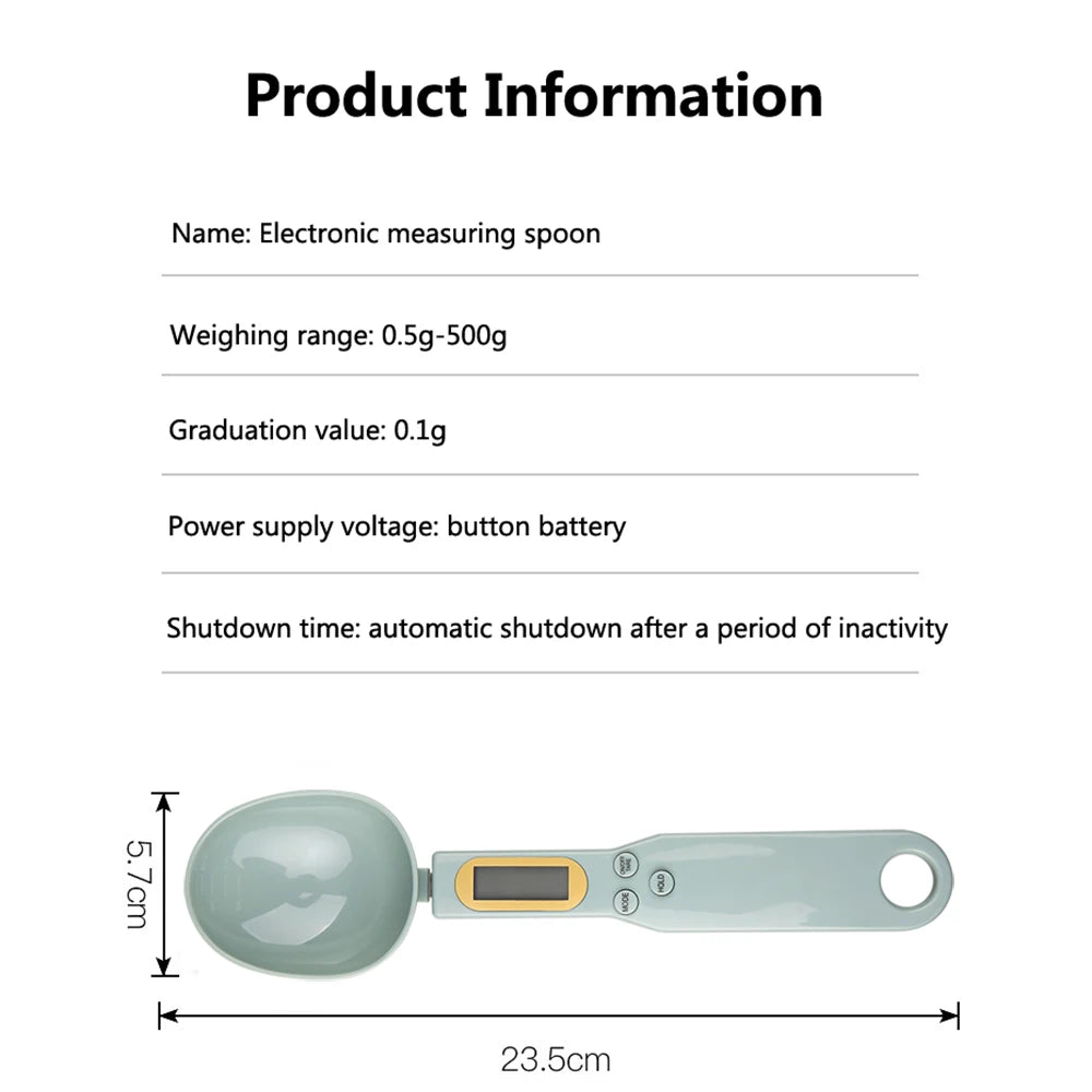 500g/0.1g LCD Digital Kitchen Measuring Spoon Eco-Friendly Plastic Baking Scale Mini Weighing Spoon for Cooking & Baking