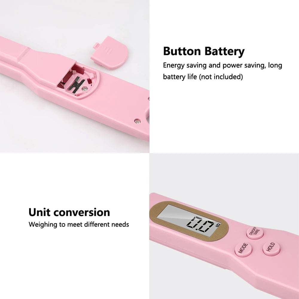 500g/0.1g LCD Digital Kitchen Measuring Spoon Eco-Friendly Plastic Baking Scale Mini Weighing Spoon for Cooking & Baking