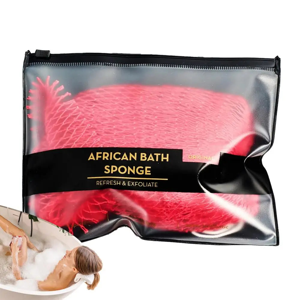 African Net Cloth Reusable Net Sponge Body Exfoliator Reusable Bath Sponge Washcloth African Scrubbing Long Net Rag Shower