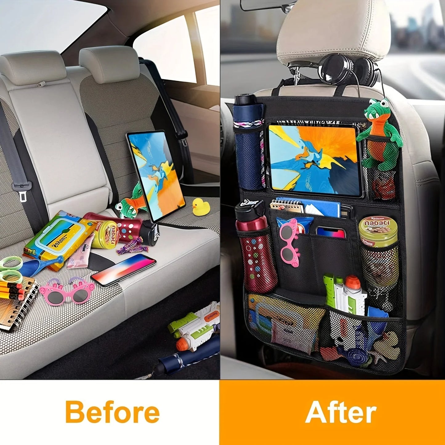 Multi-Functional Car Seat Back Pocket Storage Bag - Durable Trunk Box Bag for Organizing And Stowing