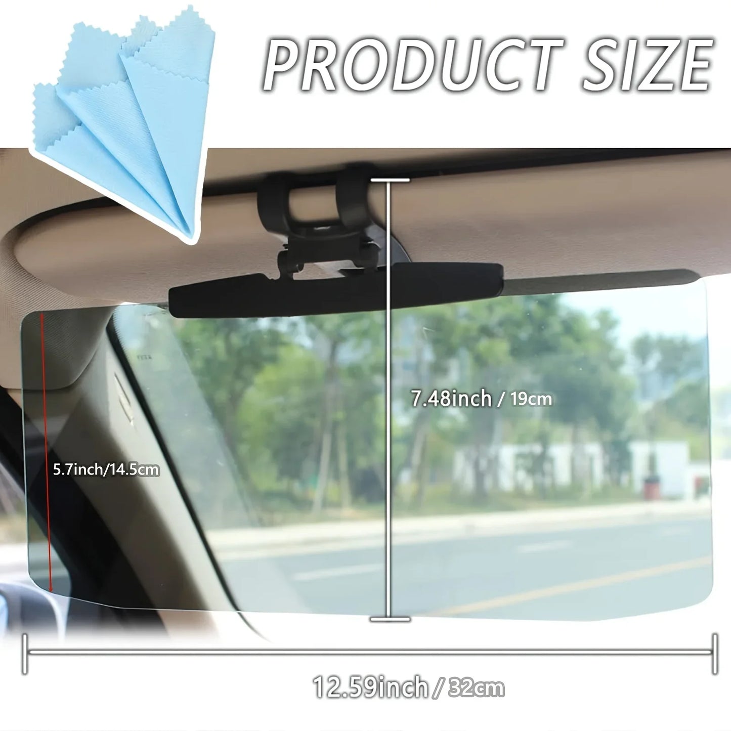 Adjustable Universal Car Sun Visor Anti-Glare Foldable for Cars Trucks SUVs Minivans Driving Safety Enhancer