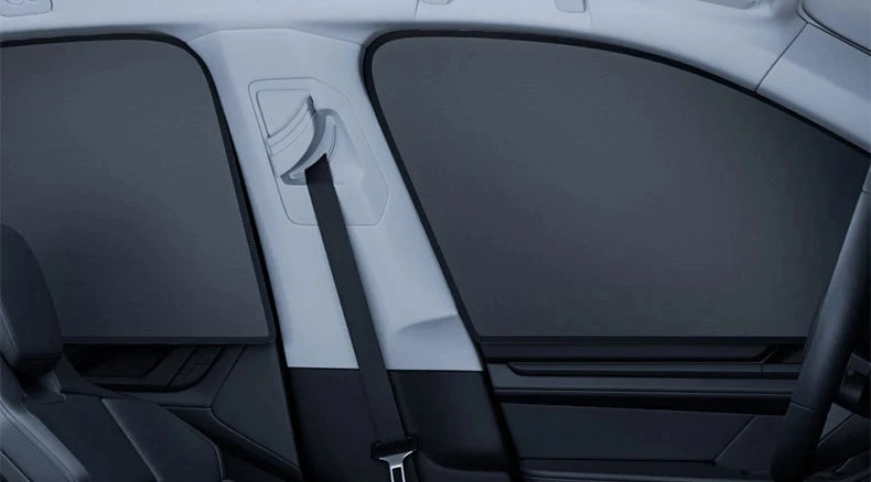 Magnetic Car Sunshade Window Curtains UV Protection Privacy Shield Auto Interior Accessories Titanium Silver Coating 2PCS Set