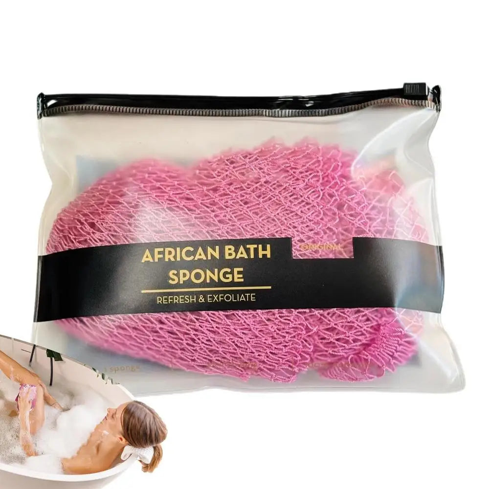 African Net Cloth Reusable Net Sponge Body Exfoliator Reusable Bath Sponge Washcloth African Scrubbing Long Net Rag Shower