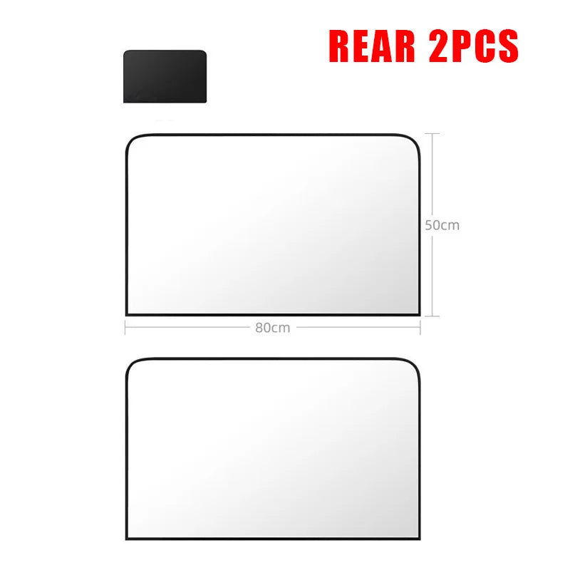 Magnetic Car Sunshade Window Curtains UV Protection Privacy Shield Auto Interior Accessories Titanium Silver Coating 2PCS Set