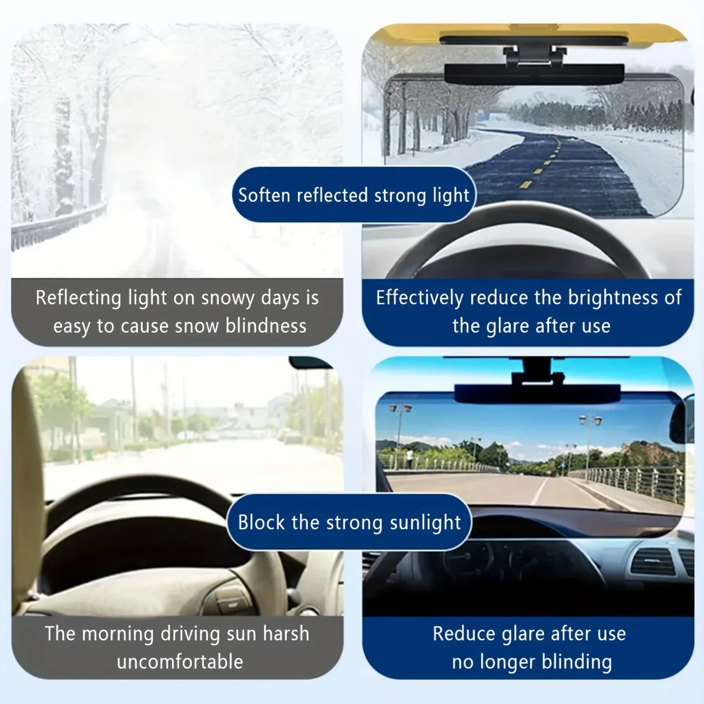 Adjustable Universal Car Sun Visor Anti-Glare Foldable for Cars Trucks SUVs Minivans Driving Safety Enhancer