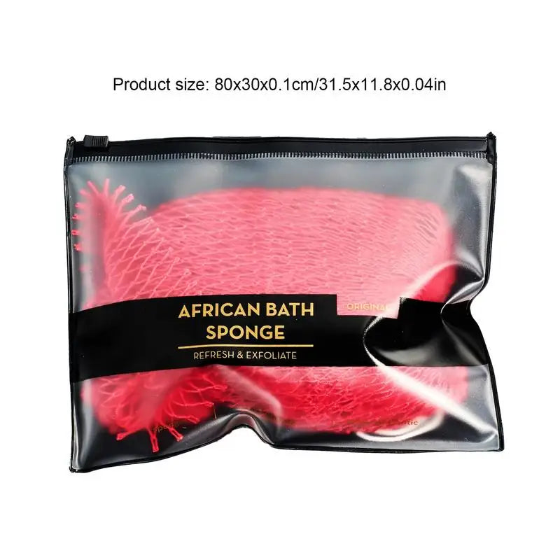 African Net Cloth Reusable Net Sponge Body Exfoliator Reusable Bath Sponge Washcloth African Scrubbing Long Net Rag Shower
